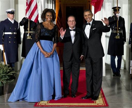 Michelle Obama wears Carolina Herrera gown at state dinner